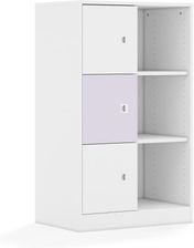 Entelo Regał Blox Colours 70 3PP 3F1 706x466x1165 korpus biały/2x front biały i 1x front pastelowy fioletowy wariant 3