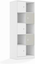 Entelo Regał Blox Colours 70 5PP 5F1 706x466x1869 korpus biały/3x front biały i 2x front jasny szary