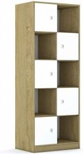 Entelo Regał Blox Base 70 5PP 5F1 706x466x1869 korpus dąb/5x front biały