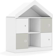 Entelo Regał Blox Colours 110 2PP 4F1 z daszkiem 1049x466x1223 korpus biały/2x front biały i 2x front jasny szary
