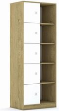 Entelo Regał Blox Base 70 5PP 5F1 706x466x1869 korpus dąb/5x front biały wariant 2
