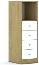 Entelo Regał Blox Base 40 3P 4S 363x466x1165 korpus dąb/4x szuflada biała