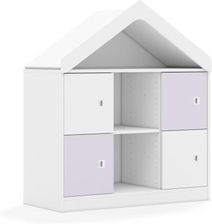Entelo Regał Blox Colours 110 2PP 4F1 z daszkiem 1049x466x1223 korpus biały/2x front biały i 2x front pastelowy fioletowy