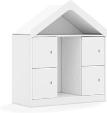 Entelo Regał na pojemniki Blox Base 110 2PG 4F1 z daszkiem 1049x466x1223 korpus biały/4x front biały