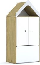 Entelo Regał Blox Base 70 3P 2F2 ze skrzynią i daszkiem 706x466x1575 korpus dąb/2x front biały