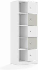 Entelo Regał Blox Colours 70 5PP 5F1 706x466x1869 korpus biały/3x front biały i 2x front jasny szary wariant 3