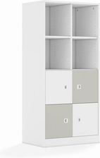 Entelo Regał Blox Colours 70 4PP 4F1 706x466x1517 korpus biały/2x front biały i 2x front jasny szary wariant 1