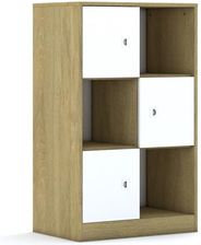Entelo Regał Blox Base 70 3PP 3F1 706x466x1165 korpus dąb/3x front biały wariant 1