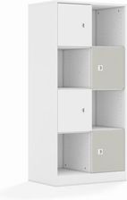 Entelo Regał Blox Colours 70 4PP 4F1 706x466x1517 korpus biały/2x front biały i 2x front jasny szary wariant 2