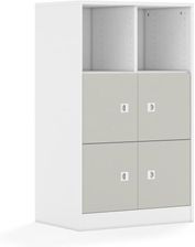 Entelo Regał Blox Colours 70 3PP 4F1 706x466x1165 korpus biały/4x front jasny szary