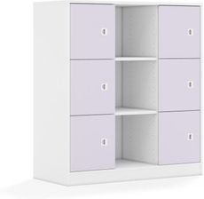 Entelo Regał Blox Colours 110 3PP 6F1 1049x466x1165 korpus biały/6x front pastelowy fioletowy