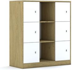 Entelo Regał Blox Base 110 3PP 6F1 1049x466x1165 korpus dąb/6x front biały