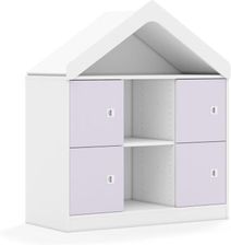 Entelo Regał Blox Colours 110 2PP 4F1 z daszkiem 1049x466x1223 korpus biały/4x front pastelowy fioletowy