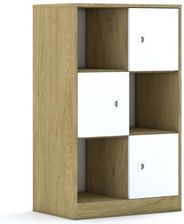 Entelo Regał Blox Base 70 3PP 3F1 706x466x1165 korpus dąb/3x front biały wariant 2