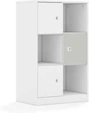 Entelo Regał Blox Colours 70 3PP 3F1 706x466x1165 korpus biały/2x front biały i 1x front jasny szary wariant 1