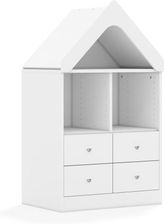 Entelo Regał Blox Base 70 2PP 4SB z daszkiem 706x466x1223 korpus biały/4x szuflada biała