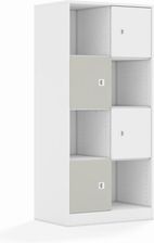 Entelo Regał Blox Colours 70 4PP 4F1 706x466x1517 korpus biały/2x front biały i 2x front jasny szary wariant 3