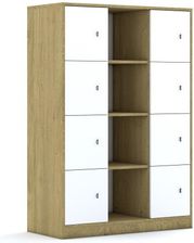 Entelo Regał Blox Base 110 4PP 8F1 1049x466x1517 korpus dąb/8x front biały