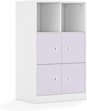 Entelo Regał Blox Colours 70 3PP 4F1 706x466x1165 korpus biały/4x front pastelowy fioletowy