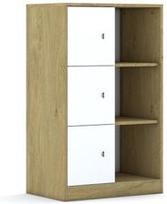 Entelo Regał Blox Base 70 3PP 3F1 706x466x1165 korpus dąb/3x front biały wariant 3