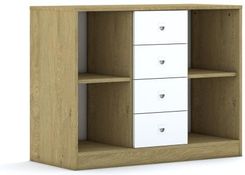 Entelo Regał Blox Base 110 2PP 4SS 1049x466x813 korpus dąb/4x szuflada biała