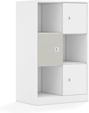 Entelo Regał Blox Colours 70 3PP 3F1 706x466x1165 korpus biały/2x front biały i 1x front jasny szary wariant 2
