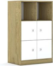 Entelo Regał Blox Base 70 3PP 4F1 706x466x1165 korpus dąb/4x front biały