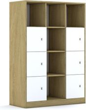 Entelo Regał Blox Base 110 4PP 6F1 1049x466x1517 korpus dąb/6x front biały
