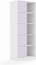 Entelo Regał Blox Colours 70 5PP 5F1 706x466x1869 korpus biały/5x front pastelowy fioletowy wariant 2