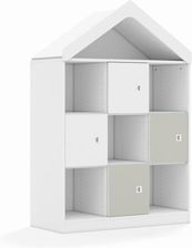 Entelo Regał Blox Colours 110 3PP 4F1 z daszkiem 1049x466x1575 korpus biały/2x front biały i 2x front jasny szary
