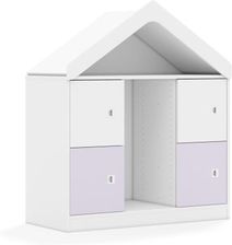 Entelo Regał na pojemniki Blox Colours 110 2PG 4F1 z daszkiem 1049x466x1223 korpus biały/2x front biały i 2x front pastelowy fioletowy