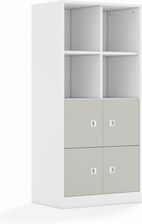 Entelo Regał Blox Colours 70 4PP 4F1 706x466x1517 korpus biały/4x front jasny szary wariant 1