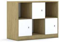 Entelo Regał Blox Base 110 2PP 3F1 1049x466x813 korpus dąb/3x front biały wariant 4