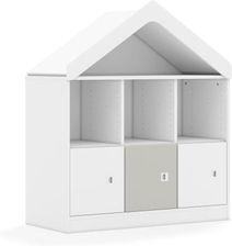 Entelo Regał Blox Colours 110 2PP 3F1 z daszkiem 1049x466x1223 korpus biały/2x front biały i 1x front jasny szary wariant 3