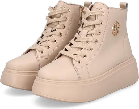 Wysokie sneakersy damskie - FILIPPO DBT6338/24 BEŻOWE - zdjęcie 2