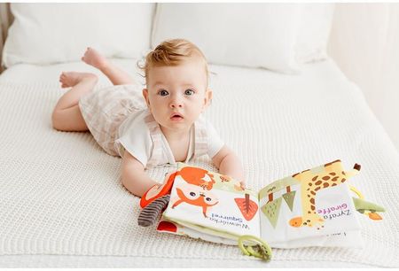 Jolly Baby Ogonki Książeczka Sensoryczna Mieszkańcy Dzikiej Natury Dwujęzyczna Pol-Ang 0m+ - zdjęcie 3