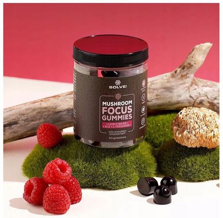 Solve Labs Mushroom Focus Żelki Z Lion’s Mane Malinowe 60szt. - zdjęcie 3
