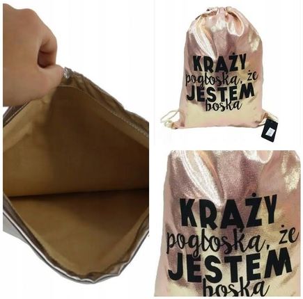 Plecak Worek Krąży Pogłoska Że Jestem Boska Różowy - zdjęcie 4