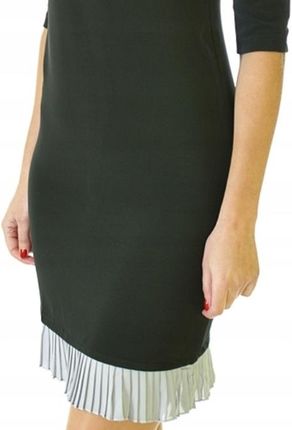 Kate Collection Sukienka Czarna Klasyczna Duża Dół Plisowany r. XL - zdjęcie 3