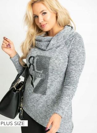 Bluzka Bluza Tunika Z Printem Kolor Szary L/XL - zdjęcie 4
