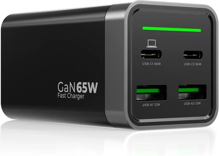 Ładowarka nabiurkowa DEKO 65W GaN Fast 2x USB-C 2x USB-A - zdjęcie 2