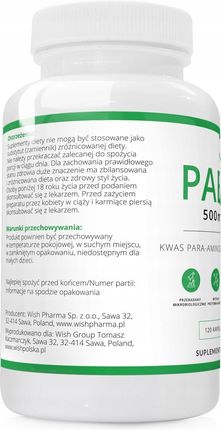 PABA 500mg ELIKSIR MŁODOŚCI 120 kapsułek Wish - zdjęcie 5