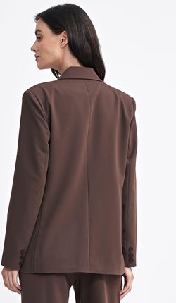 Marynarka oversize, dwurzędowa - brąz - Z69 (kolor brąz, rozmiar 40) - zdjęcie 4