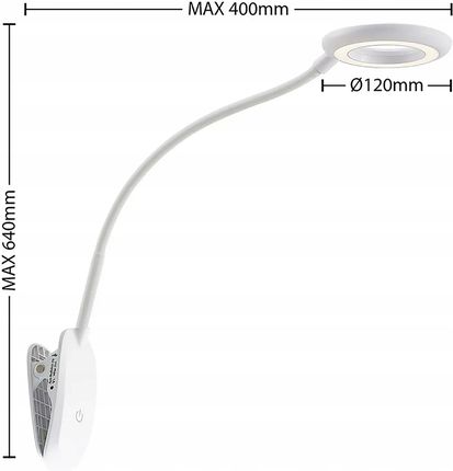 Bezprzewodowa Lampka Led Do Czytania Na Klips Nocna Biurko Pracy - zdjęcie 4