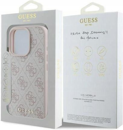 Guess Etui 4G Classic Do Apple Iphone 16 Pro Max Różowy - zdjęcie 3