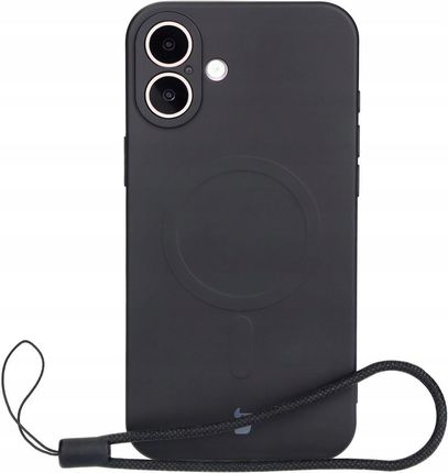 Bizon Silikonowe Etui Z Pierścieniem Magnetycznym Case Silicone Magnetic Do Iphone 16 Czarne - zdjęcie 2