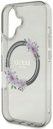 Guess Guhmp16Shfwfck Iphone 16 6 1 Czarny Black Hardcase Iml Flowers Wreat - zdjęcie 2