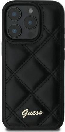 Guess Oryginalne Etui Iphone 16 Pro Max Hardcase Quilted Metal Logo (Guhcp16Xpsqsqsk) Czarne - zdjęcie 2