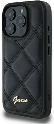Guess Oryginalne Etui Iphone 16 Pro Max Hardcase Quilted Metal Logo (Guhcp16Xpsqsqsk) Czarne - zdjęcie 5