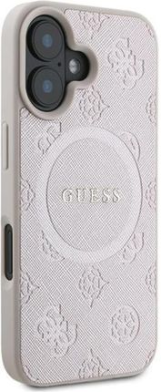 Guess Etui Saffiano Peony Classic Logo Magsafe Do Apple Iphone 16 Plus Różowy - zdjęcie 2